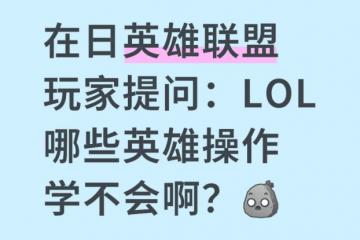 在日(rì)英雄(xióng)联盟玩(wán)家提問(wèn)：LOL哪些(xiē)英雄(xióng)操作学不会啊？